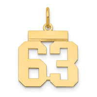 14k Small Polished Number 63 Charm-LS63