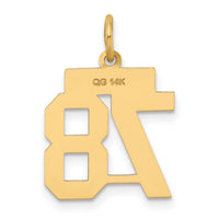 14k Small Polished Number 78 Charm-LS78