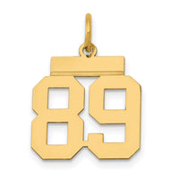 14k Small Polished Number 89 Charm-LS89