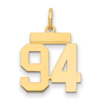 14k Small Polished Number 94 Charm-LS94