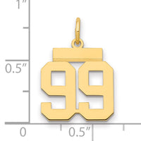 14k Small Polished Number 99 Charm-LS99