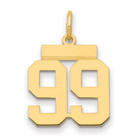 14k Small Polished Number 99 Charm-LS99