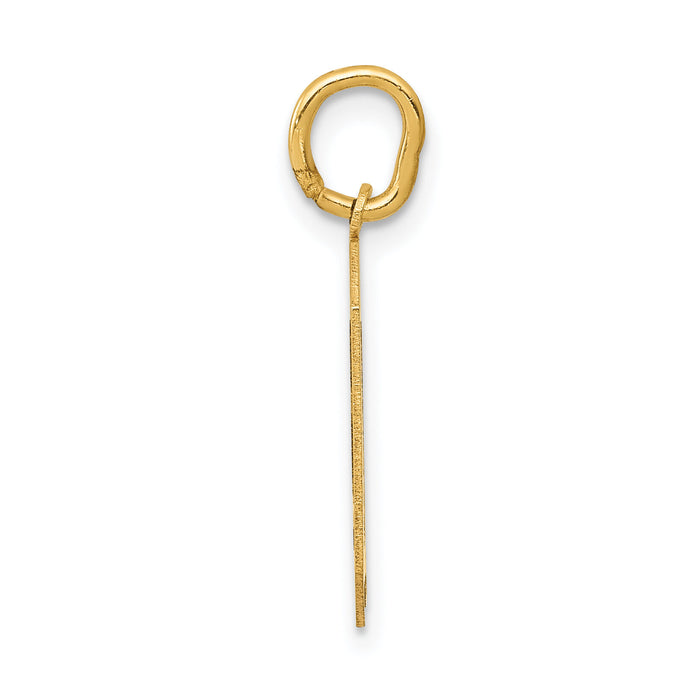14k Medium Satin Number 0 Charm-LSM00