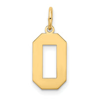 14k Medium Satin Number 0 Charm-LSM00
