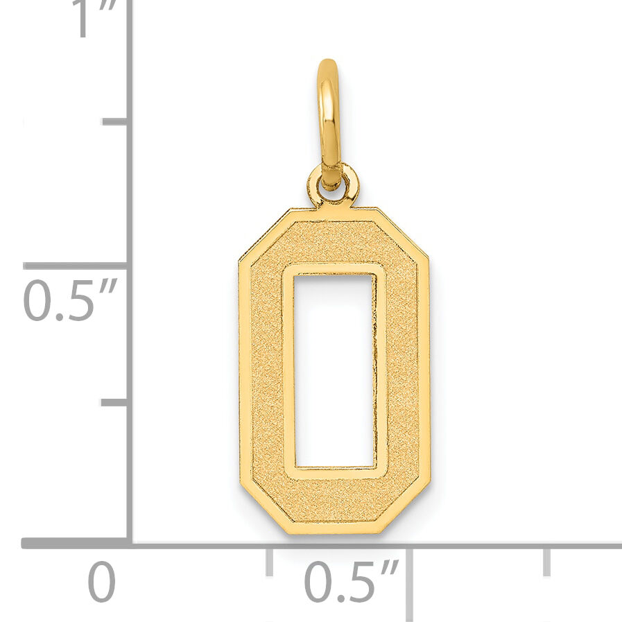 14k Medium Satin Number 0 Charm-LSM00