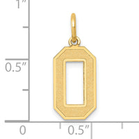 14k Medium Satin Number 0 Charm-LSM00