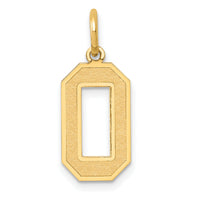 14k Medium Satin Number 0 Charm-LSM00