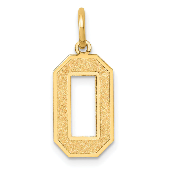 14k Medium Satin Number 0 Charm-LSM00