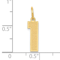 14k Medium Satin Number 1 Charm-LSM01