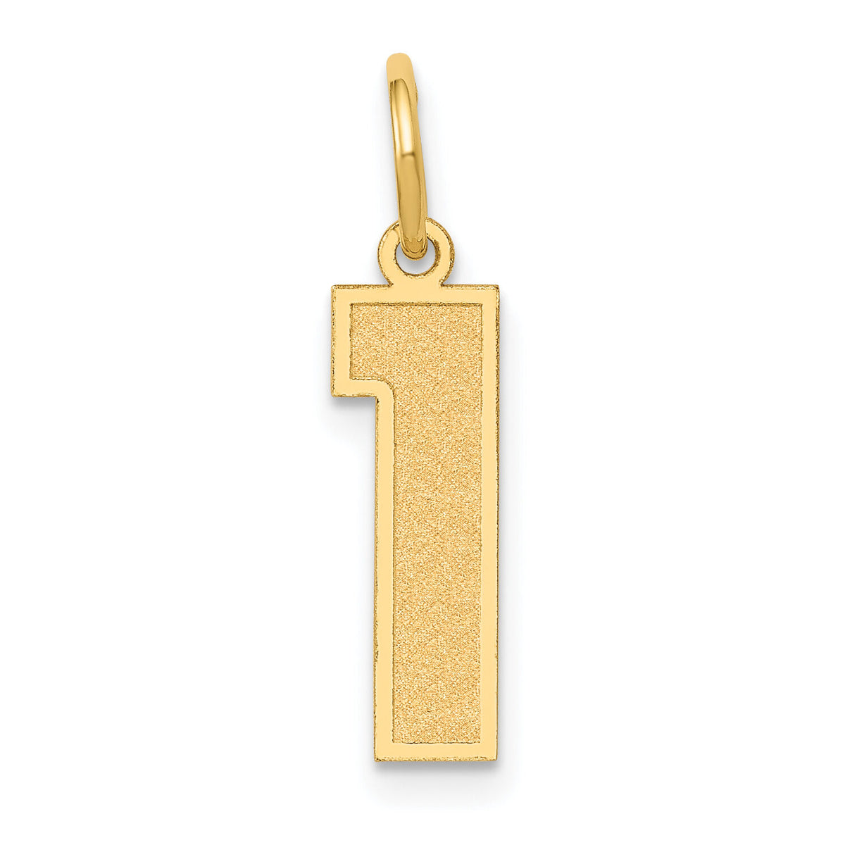 14k Medium Satin Number 1 Charm-LSM01