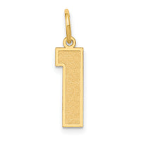 14k Medium Satin Number 1 Charm-LSM01