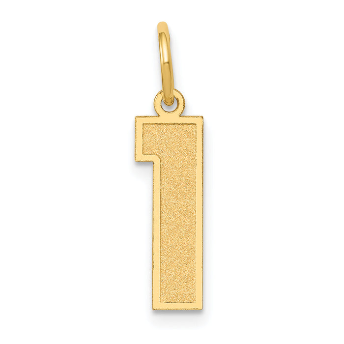 14k Medium Satin Number 1 Charm-LSM01