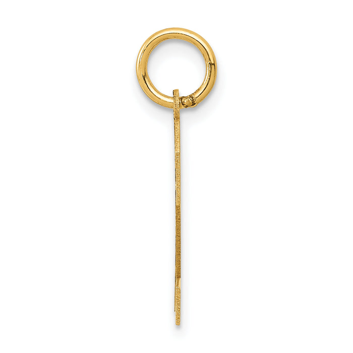 14k Medium Satin Number 2 Charm-LSM02
