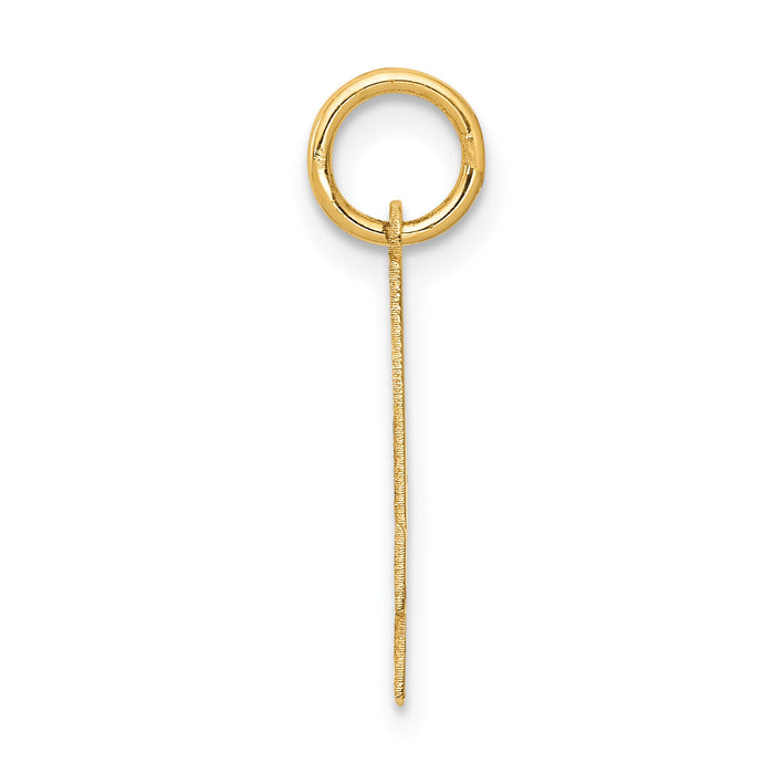 14k Medium Satin Number 4 Charm-LSM04