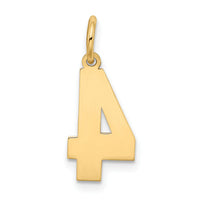 14k Medium Satin Number 4 Charm-LSM04