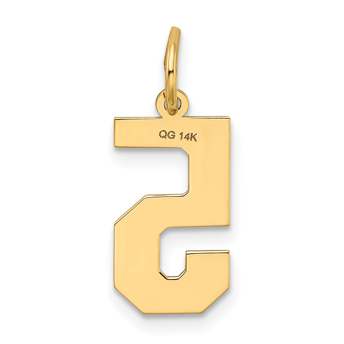 14k Medium Satin Number 5 Charm-LSM05