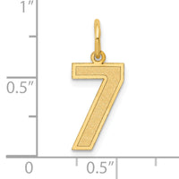 14k Medium Satin Number 7 Charm-LSM07