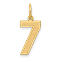 14k Medium Satin Number 7 Charm-LSM07