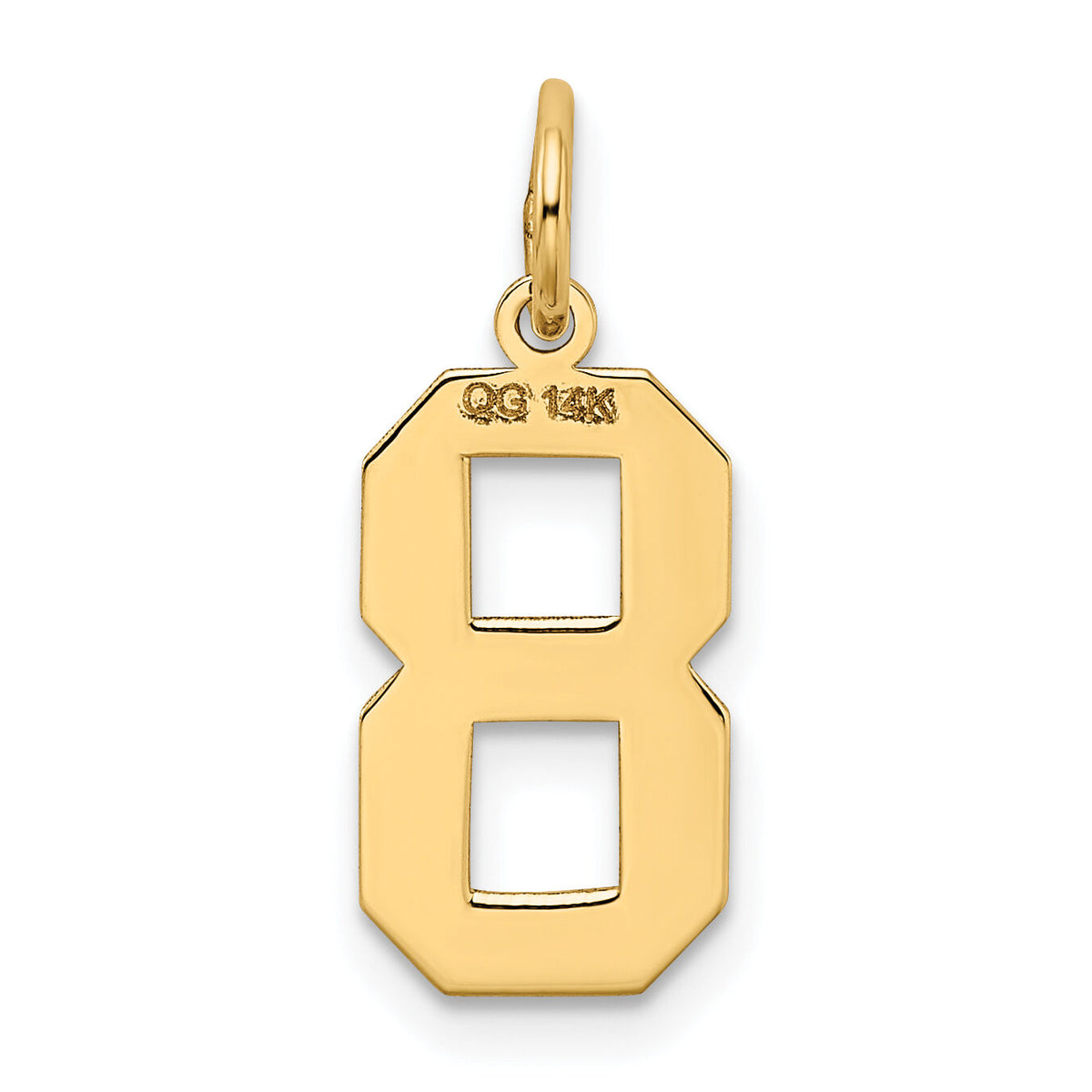 14k Medium Satin Number 8 Charm-LSM08