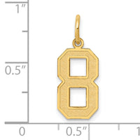 14k Medium Satin Number 8 Charm-LSM08