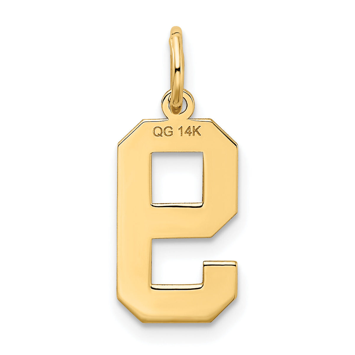 14k Medium Satin Number 9 Charm-LSM09