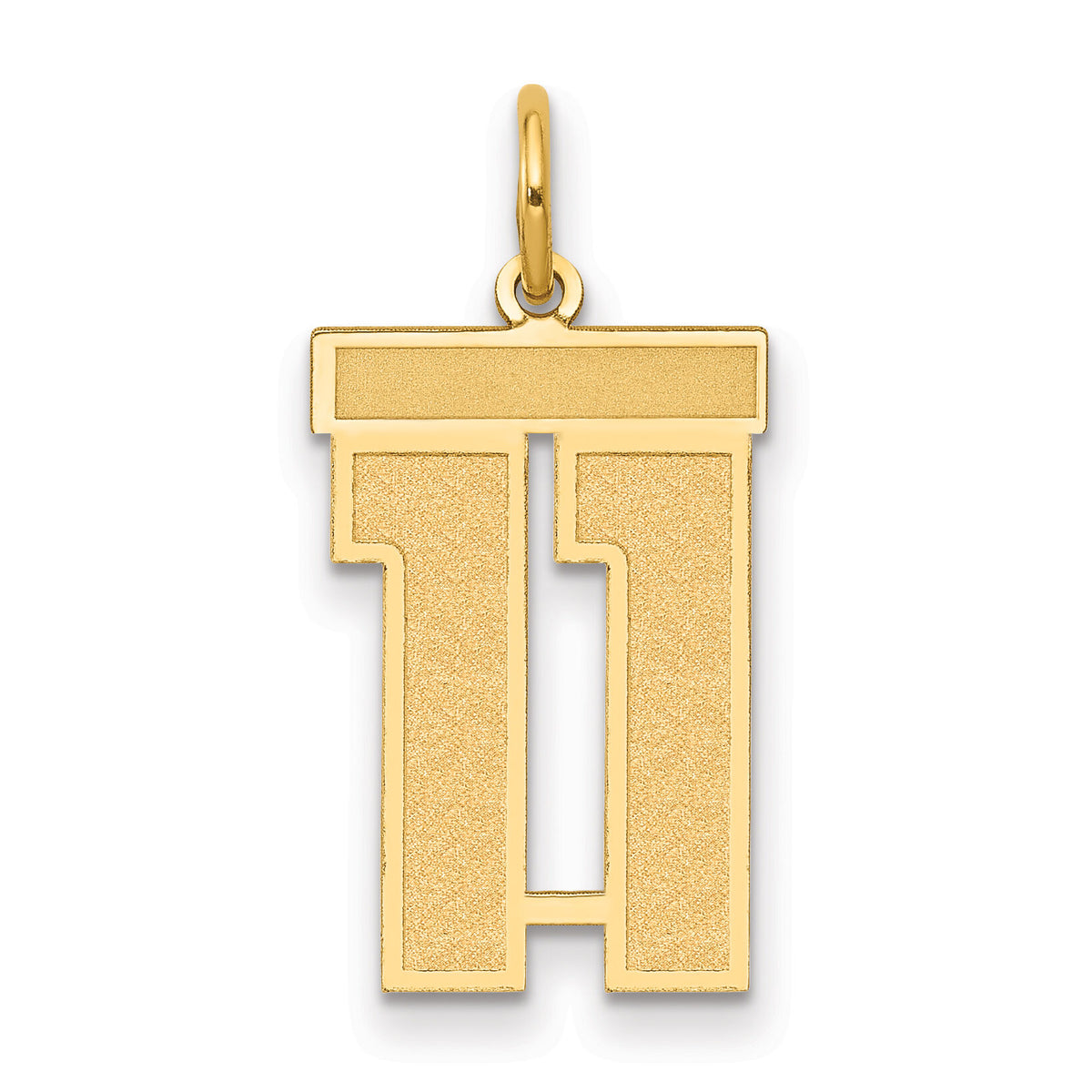 14k Medium Satin Number 11 Charm-LSM11