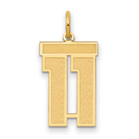 14k Medium Satin Number 11 Charm-LSM11