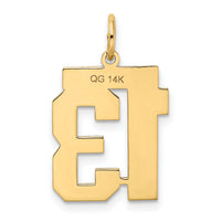 14k Medium Satin Number 13 Charm-LSM13