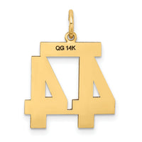 14k Medium Satin Number 44 Charm-LSM44
