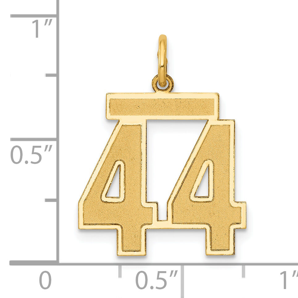 14k Medium Satin Number 44 Charm-LSM44