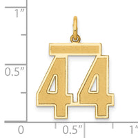 14k Medium Satin Number 44 Charm-LSM44