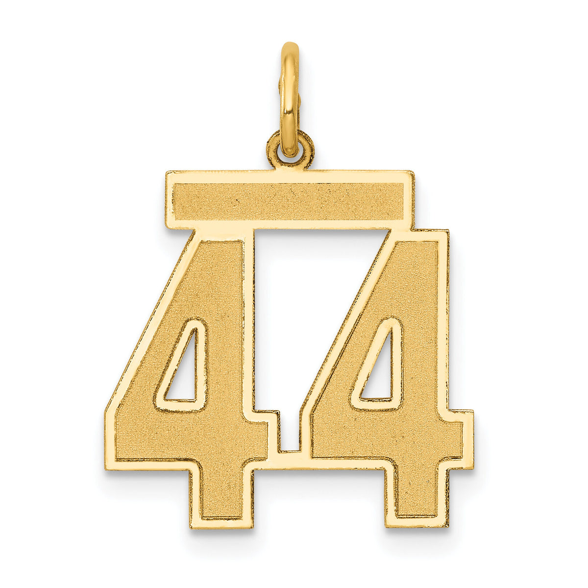 14k Medium Satin Number 44 Charm-LSM44