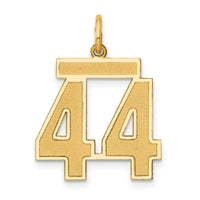 14k Medium Satin Number 44 Charm-LSM44