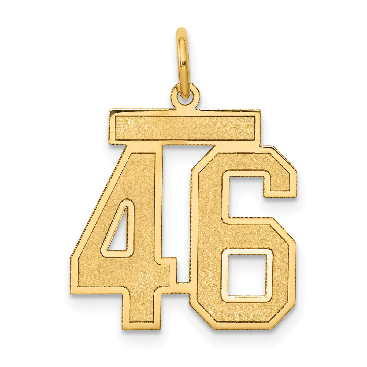 14k Medium Satin Number 46 Charm-LSM46