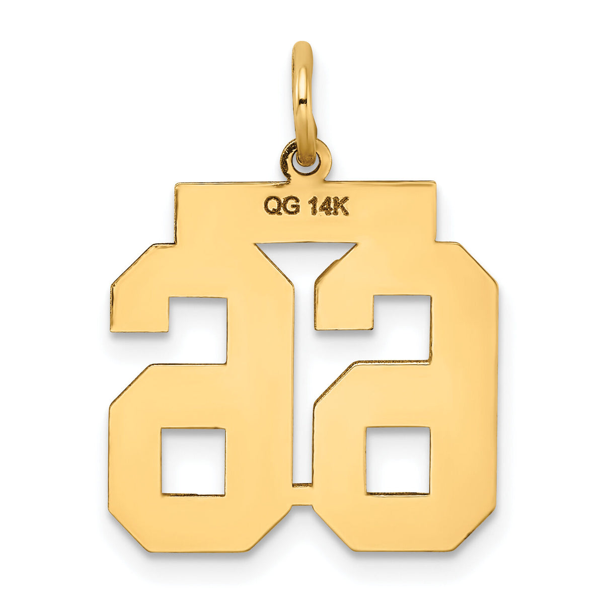 14k Medium Satin Number 66 Charm-LSM66