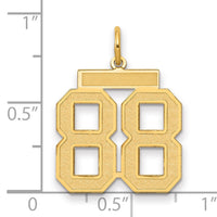 14k Medium Satin Number 88 Charm-LSM88