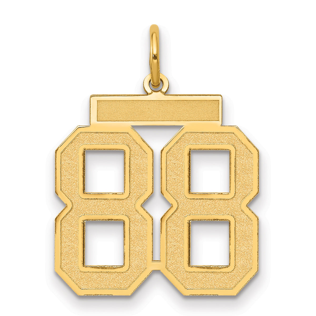 14k Medium Satin Number 88 Charm-LSM88