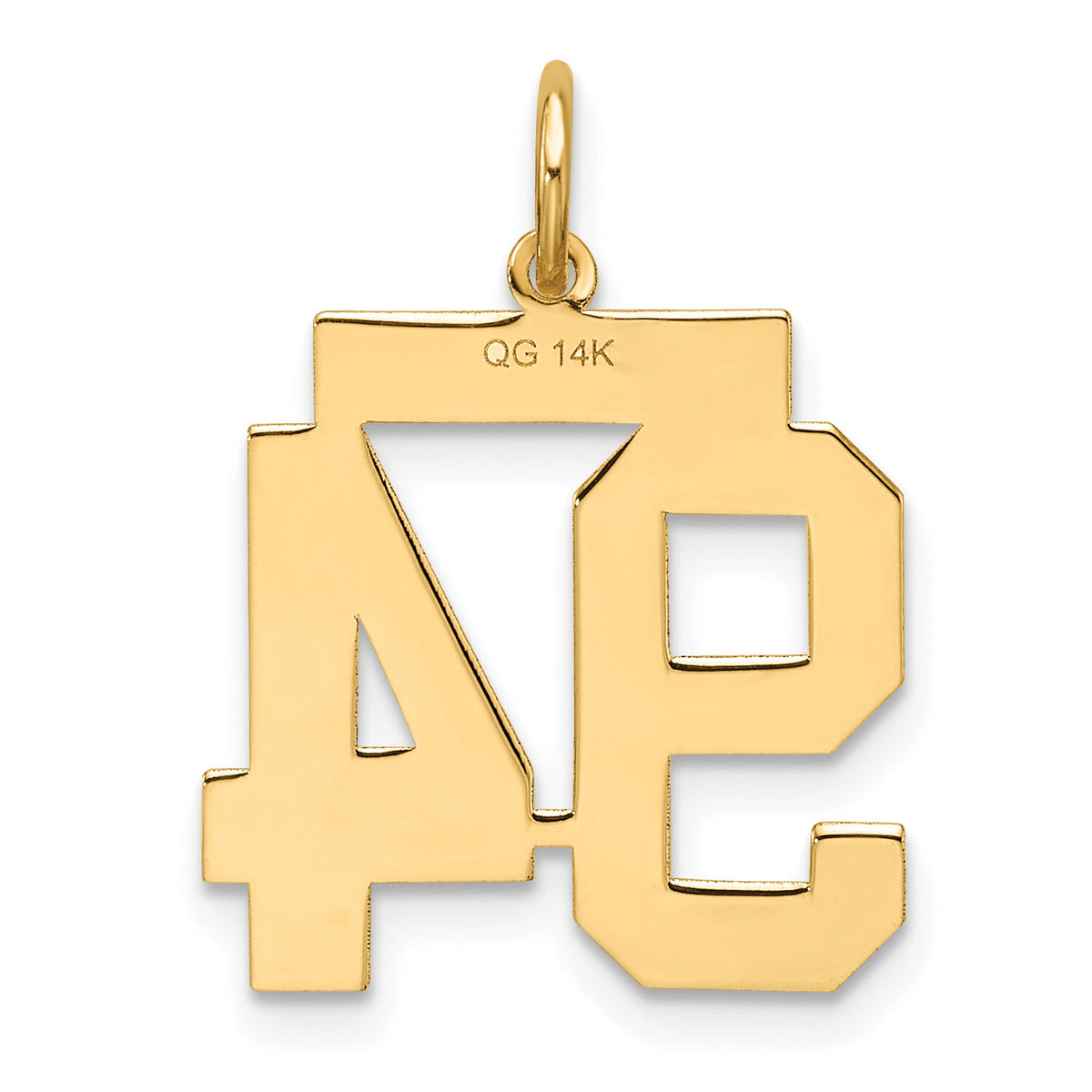 14k Medium Satin Number 94 Charm-LSM94