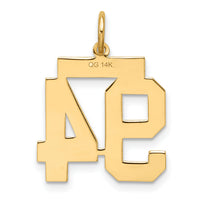14k Medium Satin Number 94 Charm-LSM94