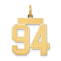 14k Medium Satin Number 94 Charm-LSM94