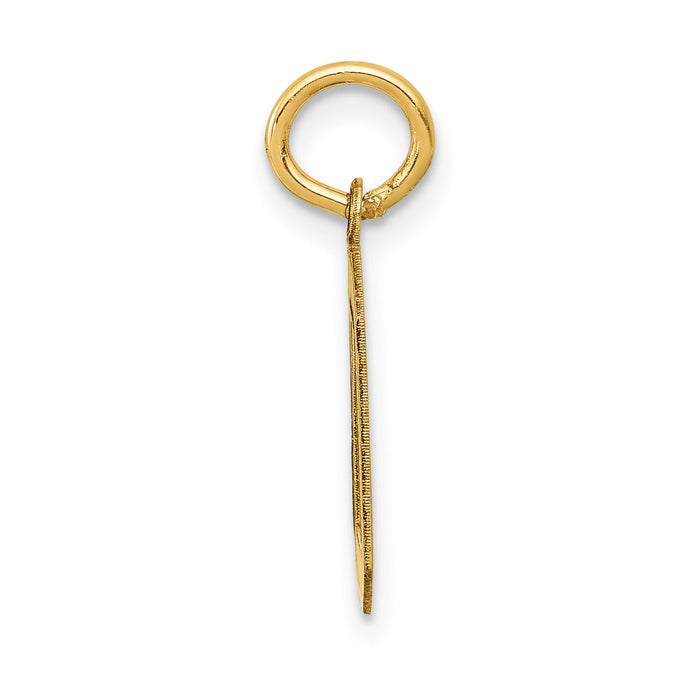 14k Small Satin Number 0 Charm-LSS00