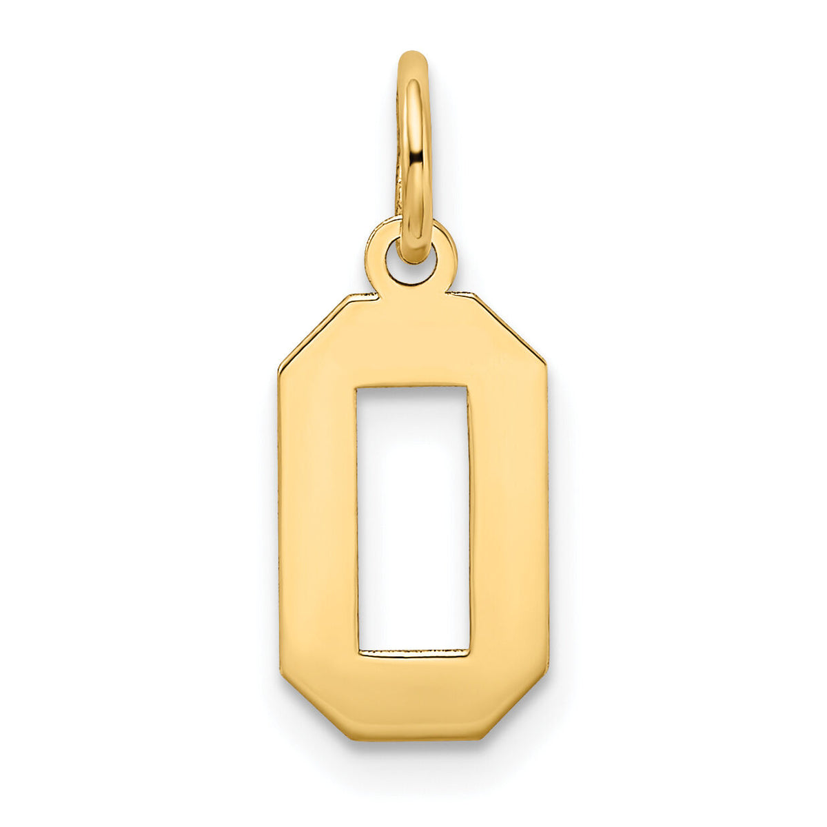 14k Small Satin Number 0 Charm-LSS00