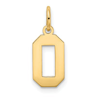 14k Small Satin Number 0 Charm-LSS00