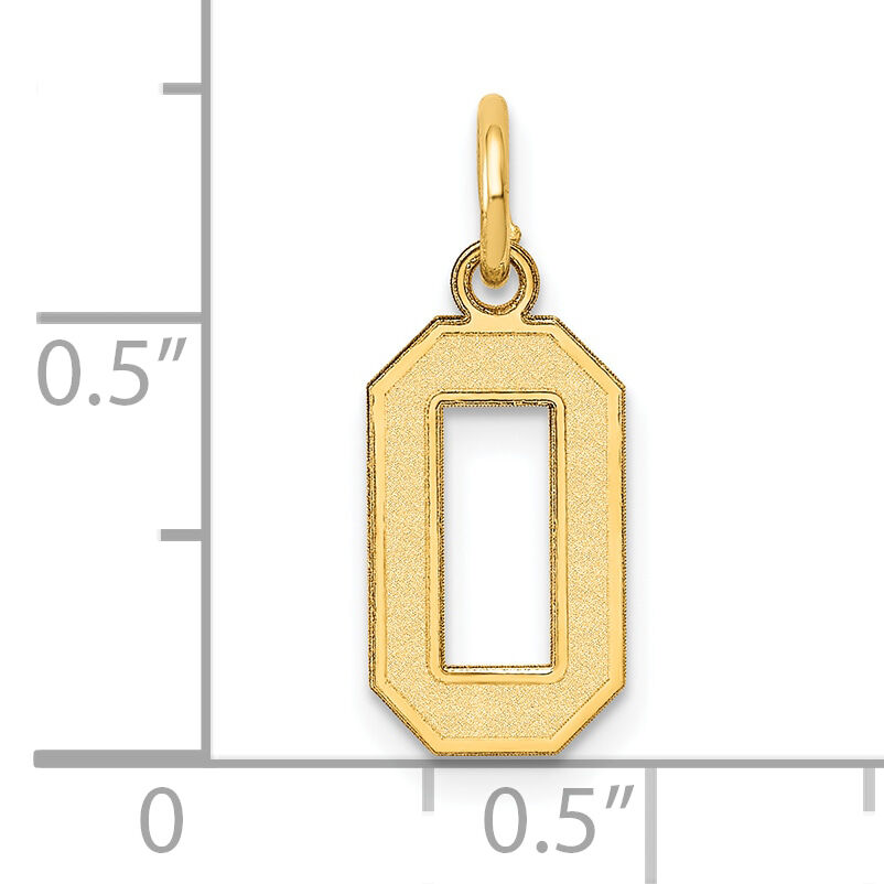 14k Small Satin Number 0 Charm-LSS00