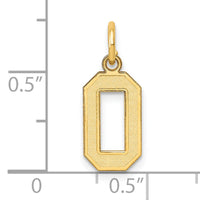 14k Small Satin Number 0 Charm-LSS00