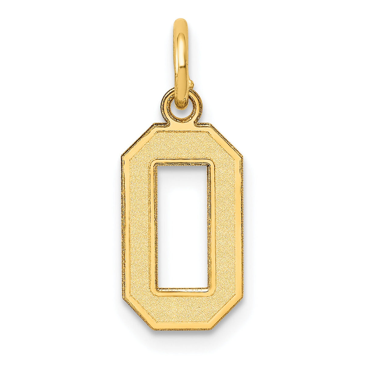 14k Small Satin Number 0 Charm-LSS00