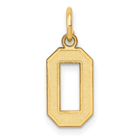 14k Small Satin Number 0 Charm-LSS00
