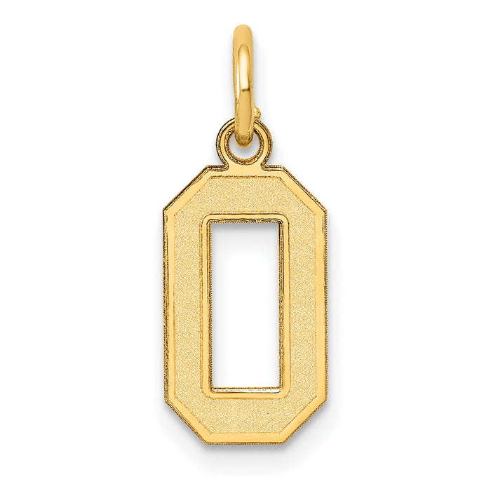 14k Small Satin Number 0 Charm-LSS00