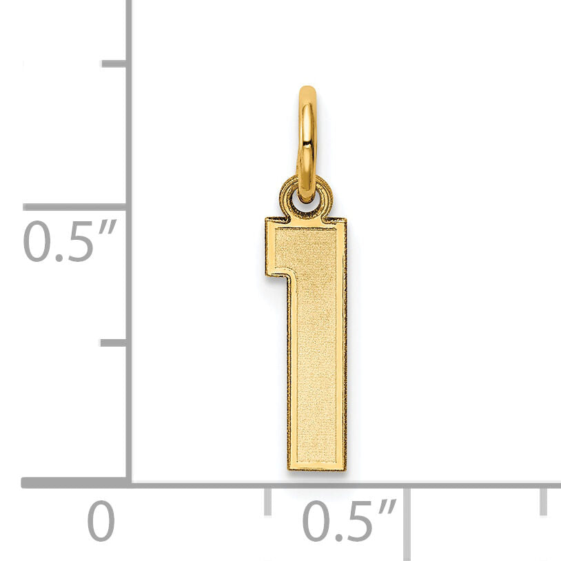 14k Small Satin Number 1 Charm-LSS01