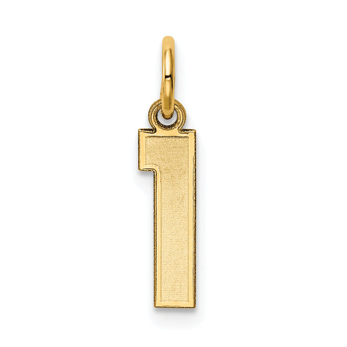 14k Small Satin Number 1 Charm-LSS01